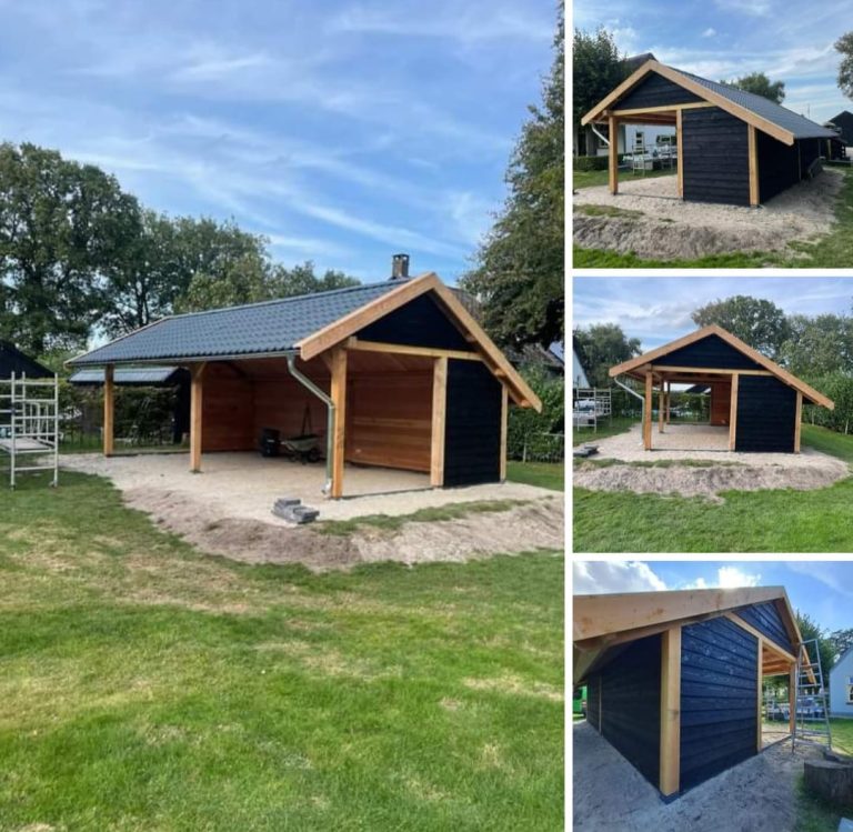 Houten kapschuur, volledig op maat gemaakt.